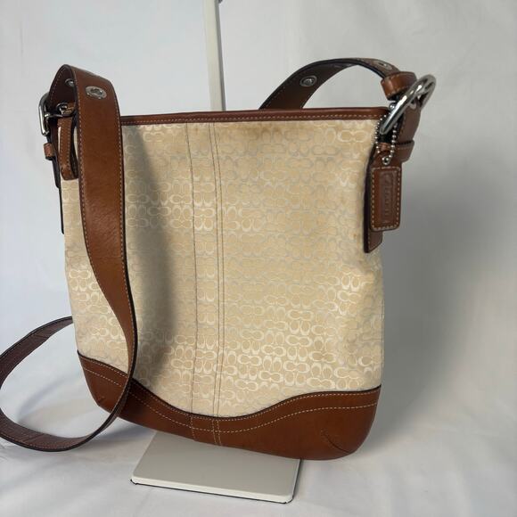 Coach Signature Demi Khaki Brown Leather Crossbody Shoulder Bag Crossbody F10944 - Picture 11 of 11